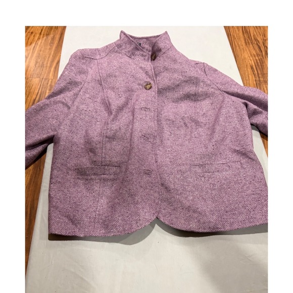 Lands' End Jackets & Blazers - Classic Womens Lands End Herringbone Blazer 20W/P Purple